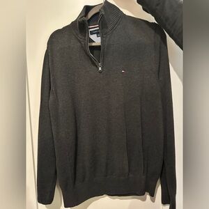 Tommy Hilfiger Men's Charcoal Zip-Up Sweater
